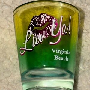 Virginia Beach Luv Ya! Beer Shot Glass Souvenir Travel Collectible Used Pre Own.